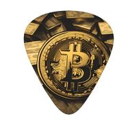 Wzywhj Lot de 12 médiators en forme de symbole de l'argent doré pour votre basse, ukulélé, guitare acoustique et électrique