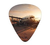 Wzywhj Lot de 12 médiators imprimés Aircraft In The Desert - Prise en main facile - Pour ukulélé, guitare électrique ou acoustique