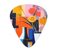Wzywhj Lot de 12 médiators imprimés de style Matisse avec peintures abstraites, prise en main facile, ukulélé, guitare électrique ou acoustique