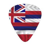 Wzywhj Lot de 12 médiators imprimés drapeau d'Hawaï pour guitare, ukulélé, guitare électrique ou acoustique
