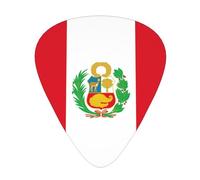 Wzywhj Lot de 12 médiators imprimés drapeau du Pérou - Prise en main facile - Pour ukulélé, guitare électrique ou acoustique
