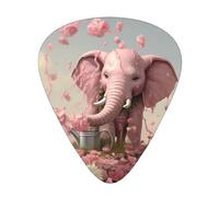 Wzywhj Lot de 12 médiators imprimés Little Pink Elephant Watering The Flowers - Prise en main facile - Pour ukulélé, guitare électrique ou acoustique