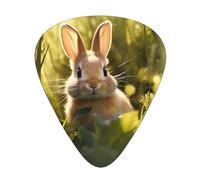 Wzywhj Lot de 12 médiators imprimés Little Rabbit In The Grass - Prise en main facile - Pour ukulélé, guitare électrique ou acoustique