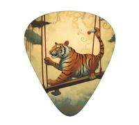 Wzywhj Lot de 12 médiators imprimés Little Tiger On The Swing - Prise en main facile - Pour ukulélé, guitare électrique ou acoustique