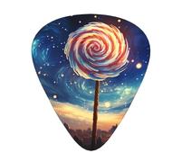 Wzywhj Lot de 12 médiators imprimés Lollipop In The Starry Sky - Prise en main facile - Pour ukulélé, guitare électrique ou acoustique