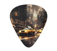 Wzywhj Lot de 12 médiators imprimés New York Fashion City - Prise en main facile - Pour ukulélé, guitare électrique ou acoustique