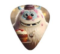Wzywhj Lot de 12 médiators imprimés The Little Monster Holding The Cake - Prise en main facile - Pour ukulélé, guitare électrique ou acoustique