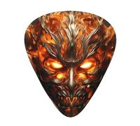 Wzywhj Lot de 12 médiators imprimés The Mask Of Burning Flames, prise en main facile, pour ukulélé, guitare électrique ou acoustique
