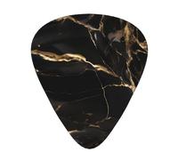 Wzywhj Lot de 12 médiators noirs et dorés avec motif marbre pour basse, ukulélé, guitare acoustique et électrique