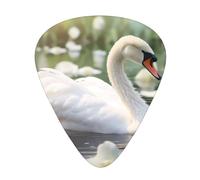 Wzywhj Lot de 12 médiators pour guitare acoustique et électrique Motif cygne Blanc