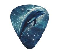 Wzywhj Lot de 12 médiators pour guitare avec impression Dolphins In The Sea Of Stars - Prise en main facile - Pour ukulélé, guitare acoustique et électrique