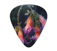 Wzywhj Lot de 12 médiators pour guitare avec impression Lily of the Valley In The Rain - Prise en main facile - Pour ukulélé, guitare acoustique et électrique