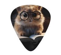 Wzywhj Lot de 12 médiators pour guitare avec inscription « A Little Hamster Reading A Book », prise en main facile, ukulélé, guitare acoustique et électrique