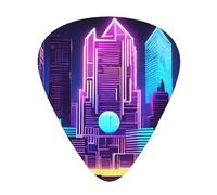 Wzywhj Lot de 12 médiators Sci-Fi City pour guitare basse, ukulélé, guitare acoustique et électrique