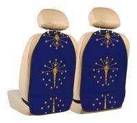 WZYWHJ Lot de 2 coussins de rangement anti-coups de pied avec motif drapeau de l'État de l'Indiana - Sac de rangement multifonction après installation