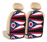 WZYWHJ Lot de 2 coussins de rangement anti-coups de pied pour siège de voiture avec motif drapeau de l'État de l'Ohio