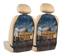WZYWHJ Lot de 2 coussins de rangement anti-coups de pied pour siège de voiture Motif basilique Saint-Pierre