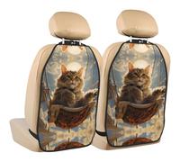 WZYWHJ Lot de 2 coussins de rangement anti-coups de pied pour siège de voiture Motif chaton sur la balançoire