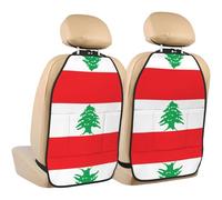 WZYWHJ Lot de 2 coussins de rangement anti-coups de pied pour siège de voiture Motif drapeau du Liban