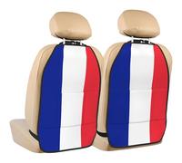 WZYWHJ Lot de 2 coussins de rangement anti-coups de pied pour siège de voiture Motif drapeau français