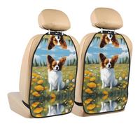 WZYWHJ Lot de 2 coussins de rangement anti-coups de pied pour siège de voiture Motif papillon Blanc