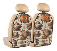 WZYWHJ Lot de 2 coussins de rangement anti-coups de pied pour siège de voiture Motif thé vintage