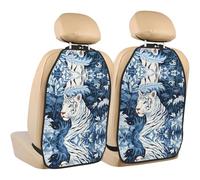 WZYWHJ Lot de 2 coussins de rangement anti-coups de pied pour siège de voiture Motif tigre Blanc neige