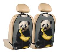 WZYWHJ Lot de 2 coussins de rangement anti-coups de pied pour siège de voiture Panda Eating Banana - Multifonction - Protection de siège après installation
