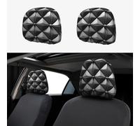 WZYWHJ Lot de 2 housses de coussin universelles en cuir noir et blanc pour voiture