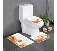 WZYWHJ Lot de 3 tapis de salle de bain antidérapants et durables, faciles à nettoyer, adaptés pour la salle de bain et les toilettes