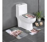 WZYWHJ Lot de 3 tapis de salle de bain antidérapants et durables faciles à nettoyer avec un joli nœud