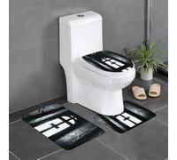 WZYWHJ Lot de 3 tapis de salle de bain avec impression croix d'église, antidérapants, durables, faciles à nettoyer, adaptés pour salle de bain et toilettes