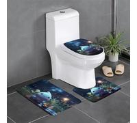 WZYWHJ Lot de 3 tapis de salle de bain avec impression de gouttes de pluie, antidérapants, durables, faciles à nettoyer, adaptés pour la salle de bain et les toilettes
