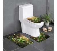 WZYWHJ Lot de 3 tapis de salle de bain imprimés Clover in The Sun, antidérapants, durables, faciles à nettoyer, adaptés pour la salle de bain et les toilettes