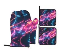 WZYWHJ Lot de 4 maniques et maniques pour cuisine, pâtisserie, grill, rationaliser l'image actuelle