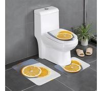 WZYWHJ Lot de 4 tapis de salle de bain à motif citron fraîchement coupé, antidérapant, durable, facile à nettoyer, convient pour la salle de bain et les toilettes