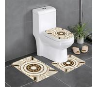 WZYWHJ Lot de 4 tapis de salle de bain à motif de croix circulaire, antidérapant, durable, facile à nettoyer, convient pour salle de bain et WC