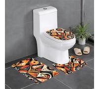 WZYWHJ Lot de 4 tapis de salle de bain à motif tribal abstrait, antidérapant, durable, facile à nettoyer, convient pour salle de bain et WC