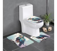 WZYWHJ Lot de 4 tapis de salle de bain à motif tribal cyber Hawk, antidérapant, durable, facile à nettoyer, convient pour salle de bain et WC