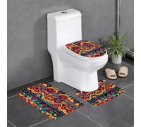 WZYWHJ Lot de 4 tapis de salle de bain antidérapants et durables, faciles à nettoyer, adaptés pour la salle de bain et les toilettes