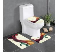 WZYWHJ Lot de 4 tapis de salle de bain antidérapants et durables, faciles à nettoyer, adaptés pour salle de bain et toilettes Motif éclaboussures d'encre foncée