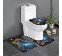 WZYWHJ Lot de 4 tapis de salle de bain antidérapants et durables faciles à nettoyer Motif papillons dans les contes de fées