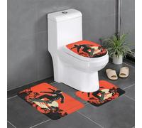 WZYWHJ Lot de 4 tapis de salle de bain antidérapants et durables faciles à nettoyer pour salle de bain et toilettes
