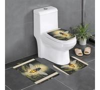 WZYWHJ Lot de 4 tapis de salle de bain avec motifs lucioles lumineux, antidérapants, durables, faciles à nettoyer, adaptés pour salle de bain et toilettes