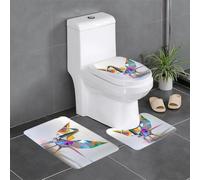 WZYWHJ Lot de 4 tapis de salle de bain colorés à motif origami de grue, antidérapant, durable, facile à nettoyer, convient pour salle de bain et toilettes