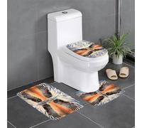 WZYWHJ Lot de 4 tapis de salle de bain de qualité avec imprimé oiseaux avec ailes ouvertes, durables, faciles à nettoyer, adaptés pour salle de bain et toilettes