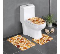 WZYWHJ Lot de 4 tapis de salle de bain de qualité supérieure - Durable - Facile à nettoyer - Convient pour la salle de bain et les toilettes - Ambre de la Baltique