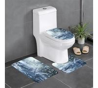 WZYWHJ Lot de 4 tapis de salle de bain en forme de gouttes d'eau, antidérapants, durables, faciles à nettoyer, adaptés pour la salle de bain et les toilettes