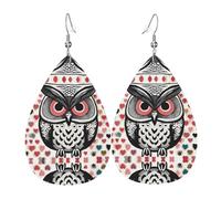 WZYWHJ Love Owl Picture Boucles d'oreilles en cuir pour femme avec pendentif goutte d'eau simple Cadeau de vacances tendance