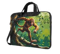 WZYWHJ Macaques on the tree Picture Ultra-Thin Portable Single Shoulder Laptop Bag Computer Accessories Soft Shockproof for Laptop, Noir , 15.6 inch